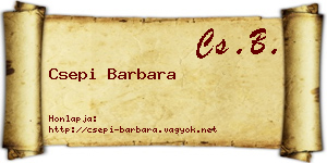 Csepi Barbara névjegykártya
