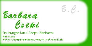 barbara csepi business card